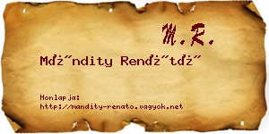 Mándity Renátó névjegykártya